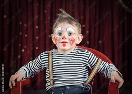 cute kid with mime makeup for se