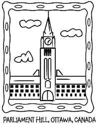 The flag of ontario was derived from the canadian red ensign. Canada Parliament Hill Coloring Page Crayola Com
