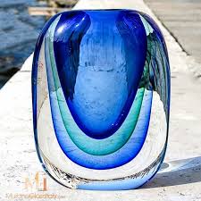 murano glass vase venetian hand blown