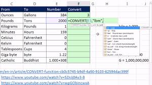 Excel Magic Trick 1176 Convert Function To Convert Units In Excel Excel Convert Joke At 05 27