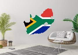 South Africa Country Map Flag Outline