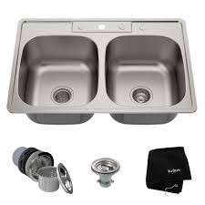 double bowl kitchen sink