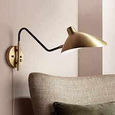 These lighting fixtures are built from steel to last for years to come; Colborne Modern Retro Swing Arm Wall Lamp With Cord Bronze Antique Brass Metal Plug In Light Fixture Dimmable For Bedroom Bedside House Reading Living Room Home Hallway Dining 360 Lighting Amazon Com