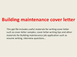 Building Maintenance Worker Cover Letter Sample Danetteforda