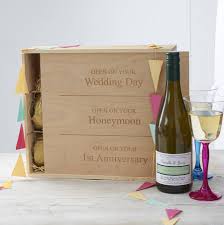 personalised wedding wine box by