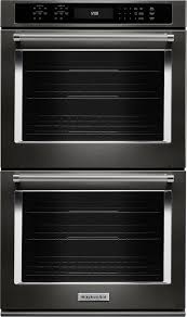 kitchenaid kode500ebs 30 inch black stainless convection double wall oven
