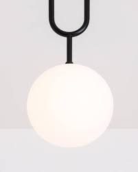 Koko Modern Pendant Light With Satin Globe Shade And Matte Black Finish For Sale At 1stdibs