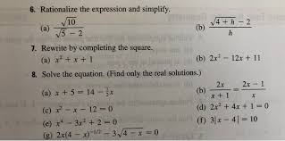 Solved 6 Rationalize The Expression