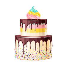 Colorful Birthday Cake Clipart gambar png
