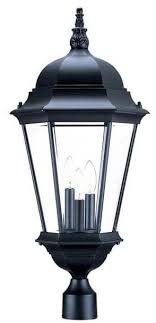 27 tall black outdoor post mount light