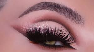 makeup tutorial soft pink glitter