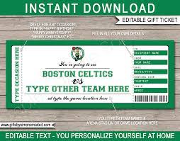 boston celtics game ticket gift voucher