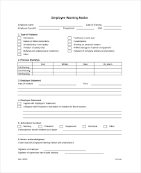 Employee Warning Notice Business Form Letter Template