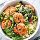 asian shrimp bowl with rice