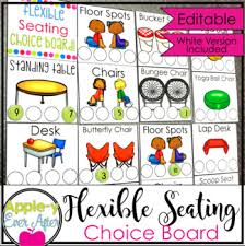 White Editable Flexible Seating Management Choice Board Chart