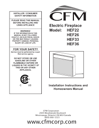 Cfm Hef22 Installation Instructions And