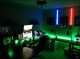 Amazon Com Kids Room Led Light Kit For Your Computer Desk Study Desk Gamer Desk Lighting Kit Is Super Bright Remote Control Green With Strobe Effects Video Games
