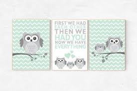 Baby Room Wall Art Owls Decor Prints