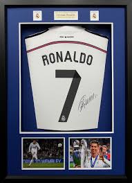 framed cristiano ronaldo signed real