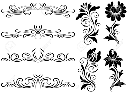 Horizontal Elements Decoration Vector Floral Graphic Design
