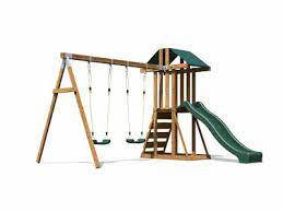 kids wooden climbing frame swing slide