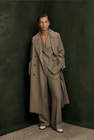 Washed Green Classic Trench Coat