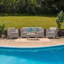 Outdoor Faux Ratchair Sofa Table Set