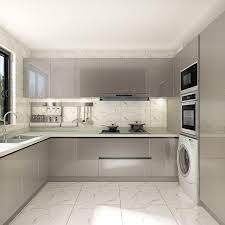 High gloss kitchen cabinets look great in modern, contemporary kitchens. China Oppein Modern Style Grey Lacquer 2 Pac Quality High Gloss Kitchen Cabinets Op18 L02 China High Gloss Kitchen Cabinet 2 Pac Kitchen Cabinet