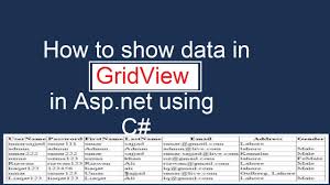 data in grid view in asp net using c