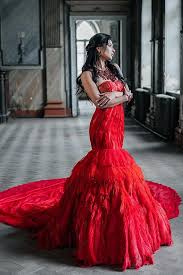 princess in vine red dress