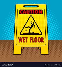 wet floor sign pop art royalty free