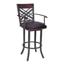 Bar Stool With Faux Leather Seat