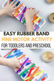 easy rubber band fine motor activity
