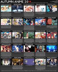 Fall Autumn 2014 Anime Chart V0 Atxpieces Otaku Tale