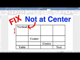 vertically center text in word table