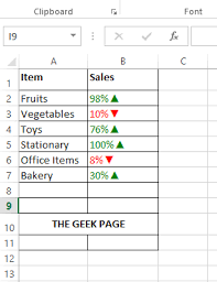 positive values with green color in excel