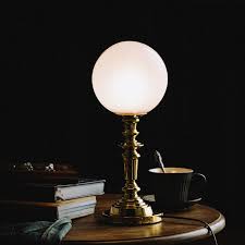 Vintage Frosted Glass Globe Table Lamp