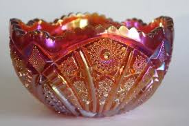 Vintage Carnival Glass Bowl Marigold