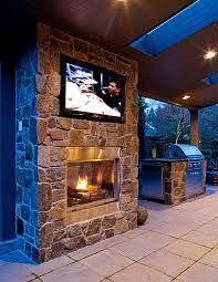 Wall Mounted Television In The Patio