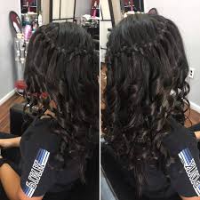 10 waterfall braid hairstyles to try this summer. Waterfall Braid Gorgeous Look Junior Prom Soft Curls Emma S Hair Salon Make Up