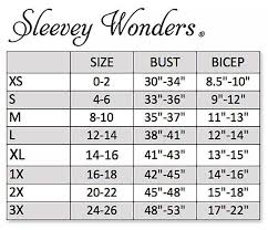 Pyramid Collection Sleevey Wonders Size Chart Clothes