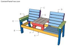 Double Seat Wooden Bench