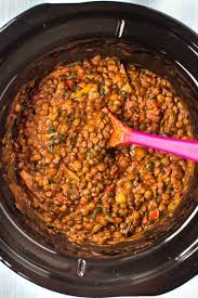 cheesy slow cooker lentils easy