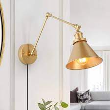 Lnc Brass Swing Arm Wall Lamp Modern