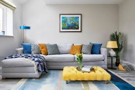 grey living room with vinyl floors