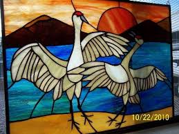Sandhill Crane Stained Glass Stained