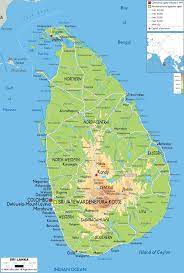 Physical map of sri lanka. Physical Map Of Sri Lanka Ezilon Maps