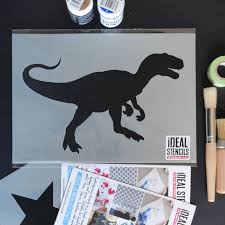 T Rex Dinosaur Stencil Kids Room Wall