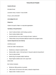 Production Job Resume Examples Manufacturing Sample Factory Template