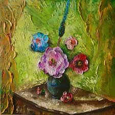 Flowers Colorful Oil Painting Original
